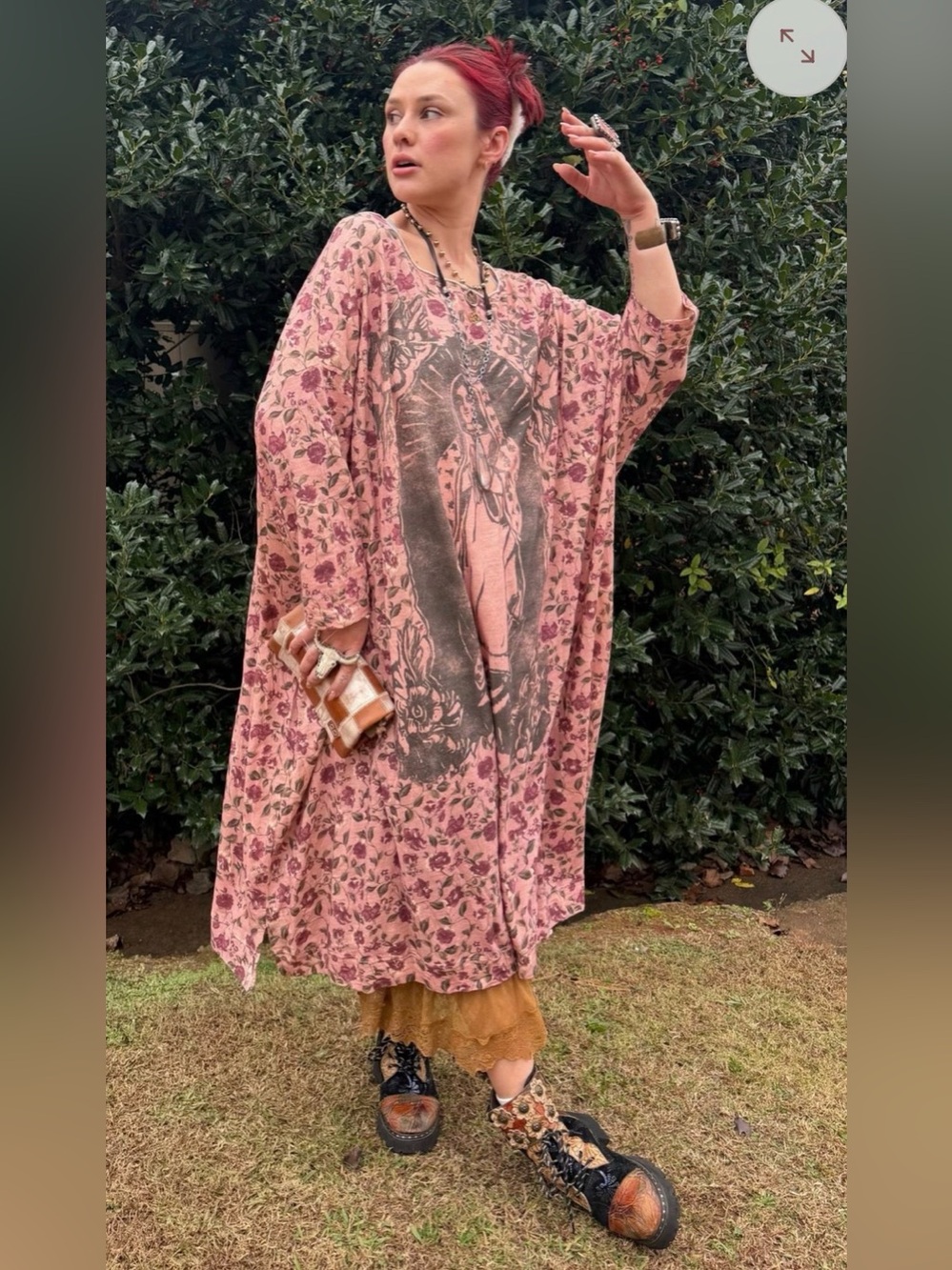 Jaded Gypsy Be True Floral Blessings Tunic - Picture 2 of 8